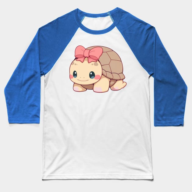 Cute turtle hiding in shell Baseball T-Shirt by SundayDonuts